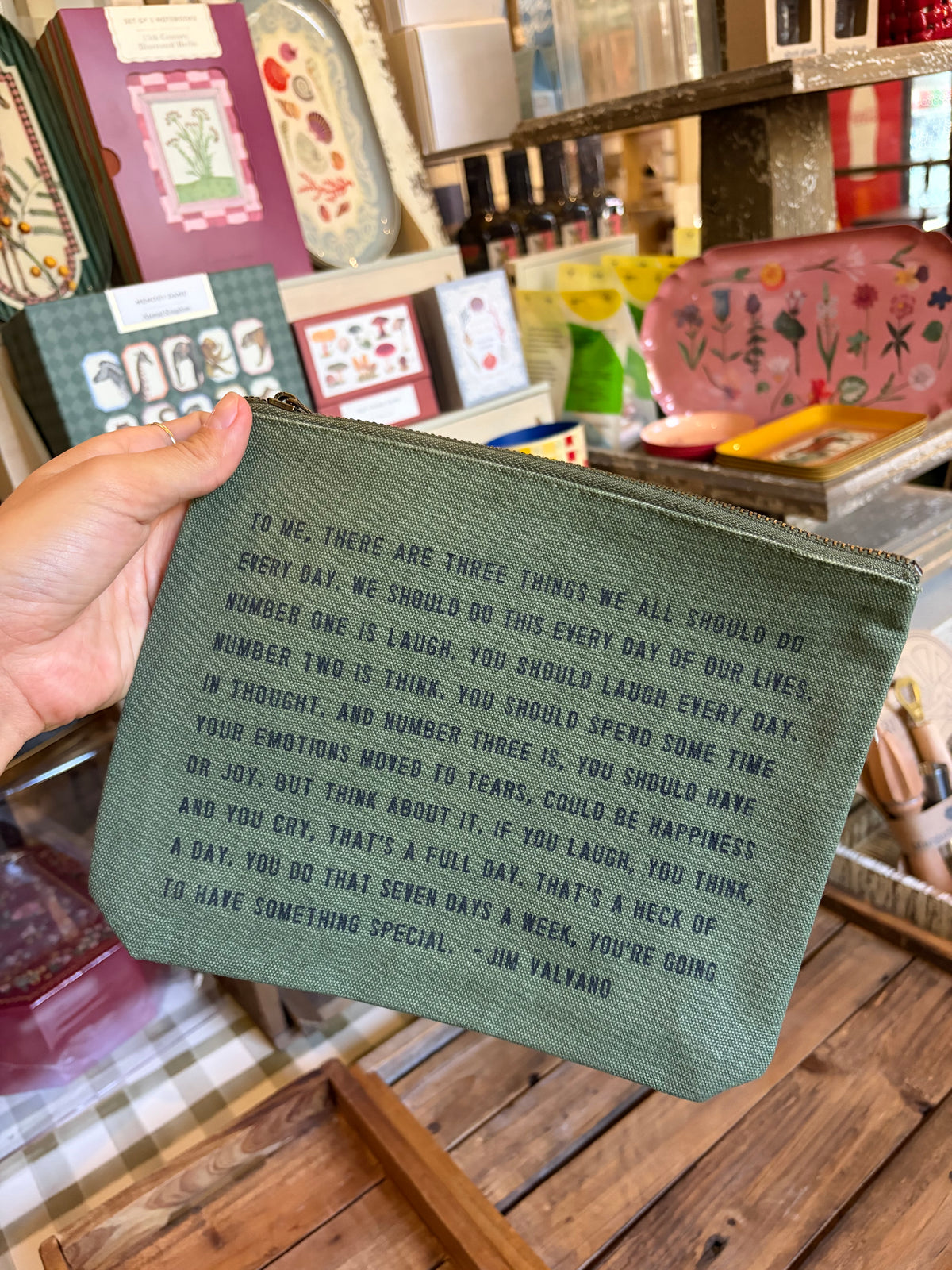 Canvas Zip Pouch w/ quote