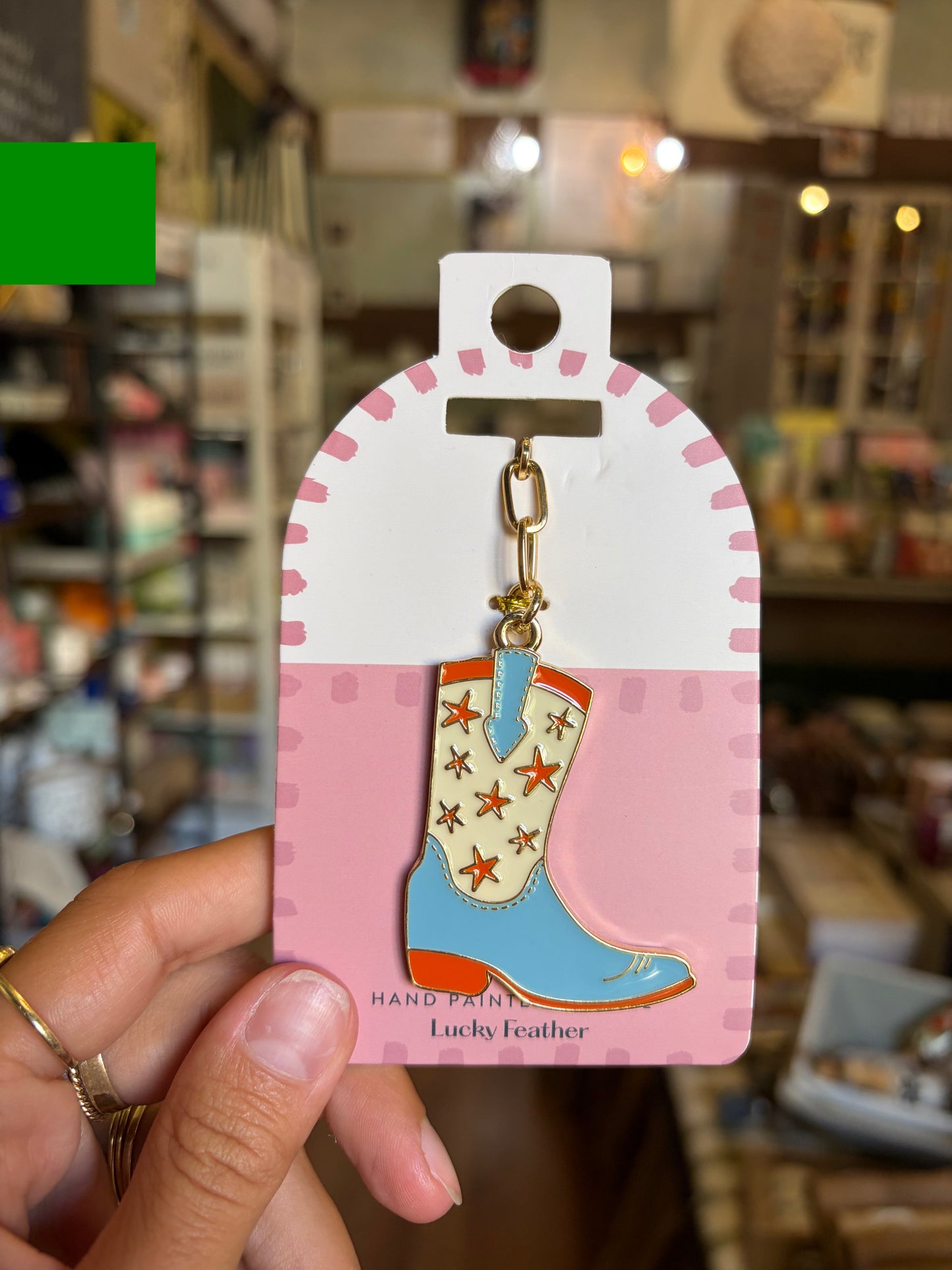 Bag Charm / Keychain - hand painted enamel