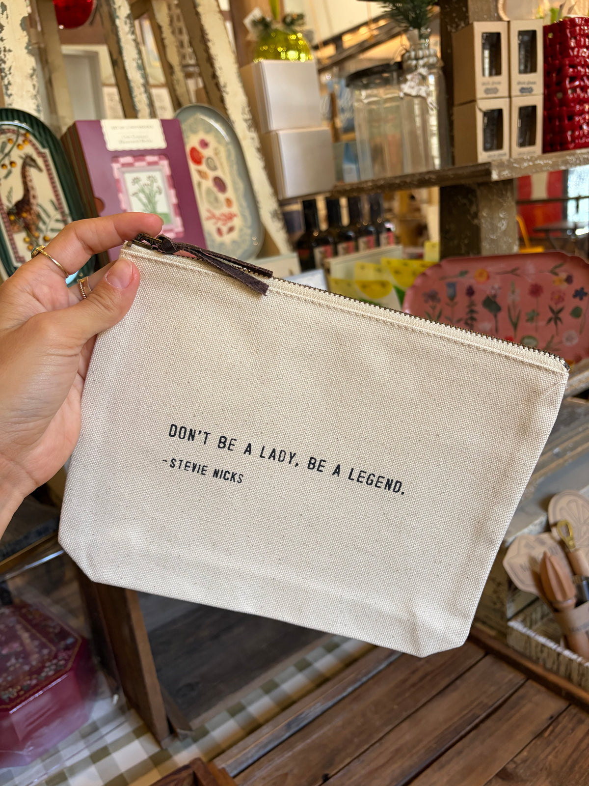 Canvas Zip Pouch w/ quote