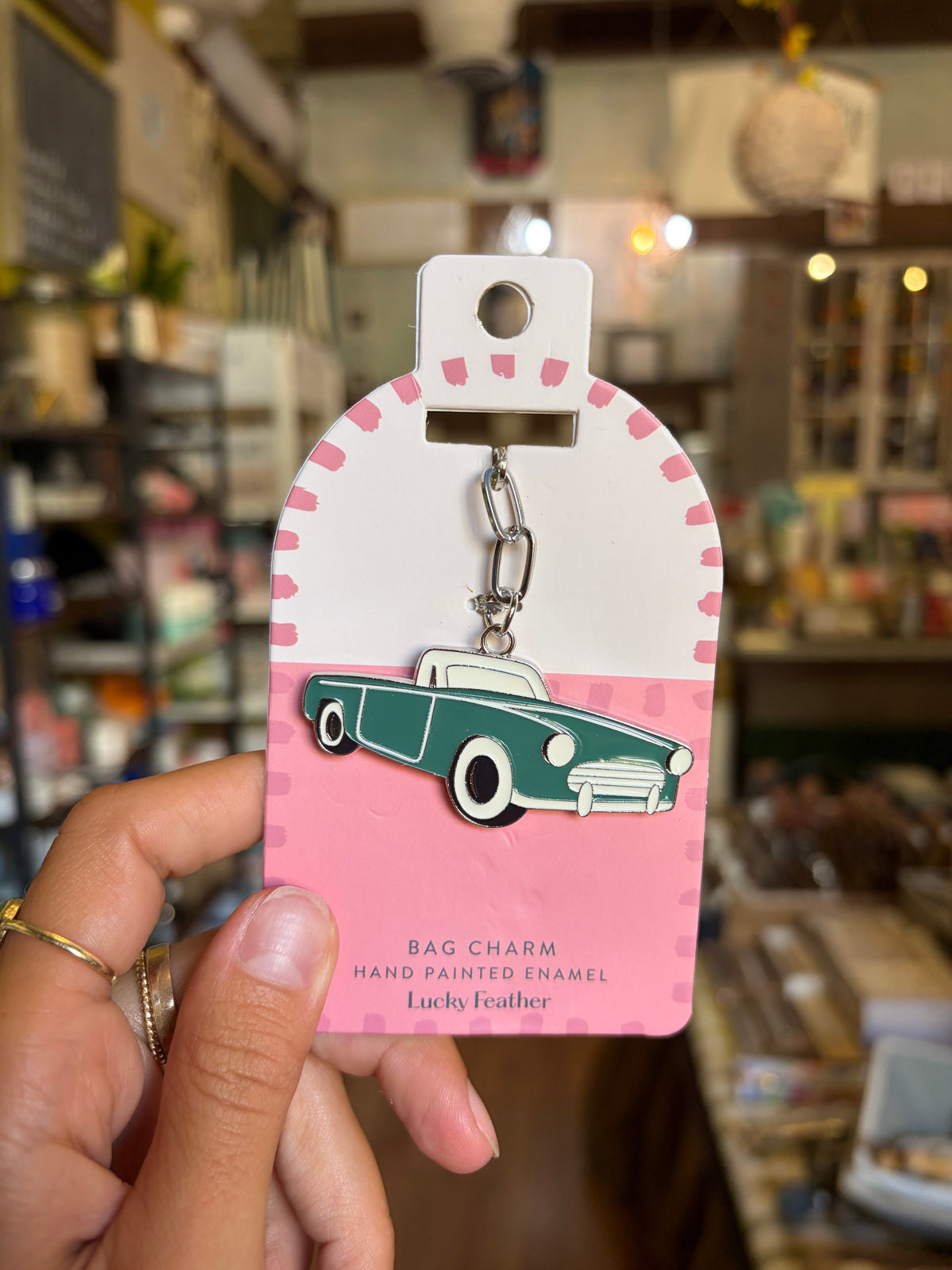 Bag Charm / Keychain - hand painted enamel
