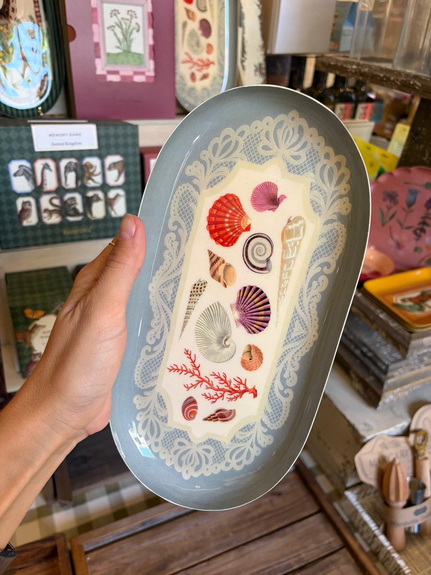 Oval Enamel Tray- Specimens of the Sea