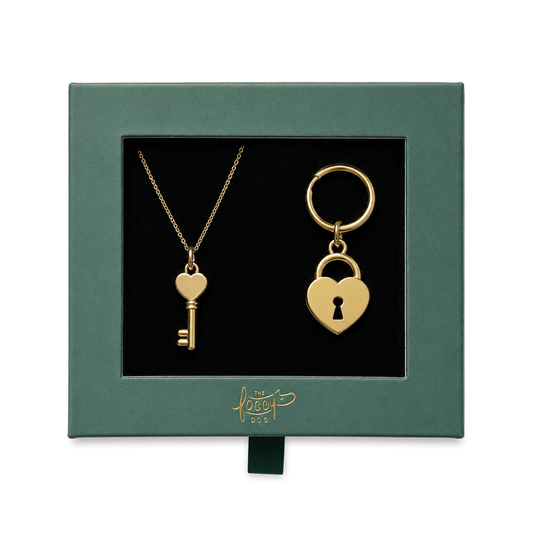 Key to My Heart Necklace & Collar Charm Set