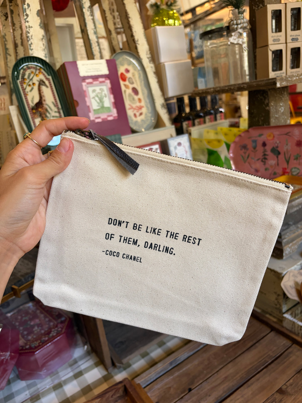 Canvas Zip Pouch w/ quote