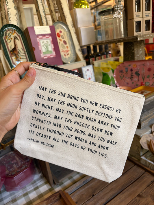 Canvas Zip Pouch w/ quote
