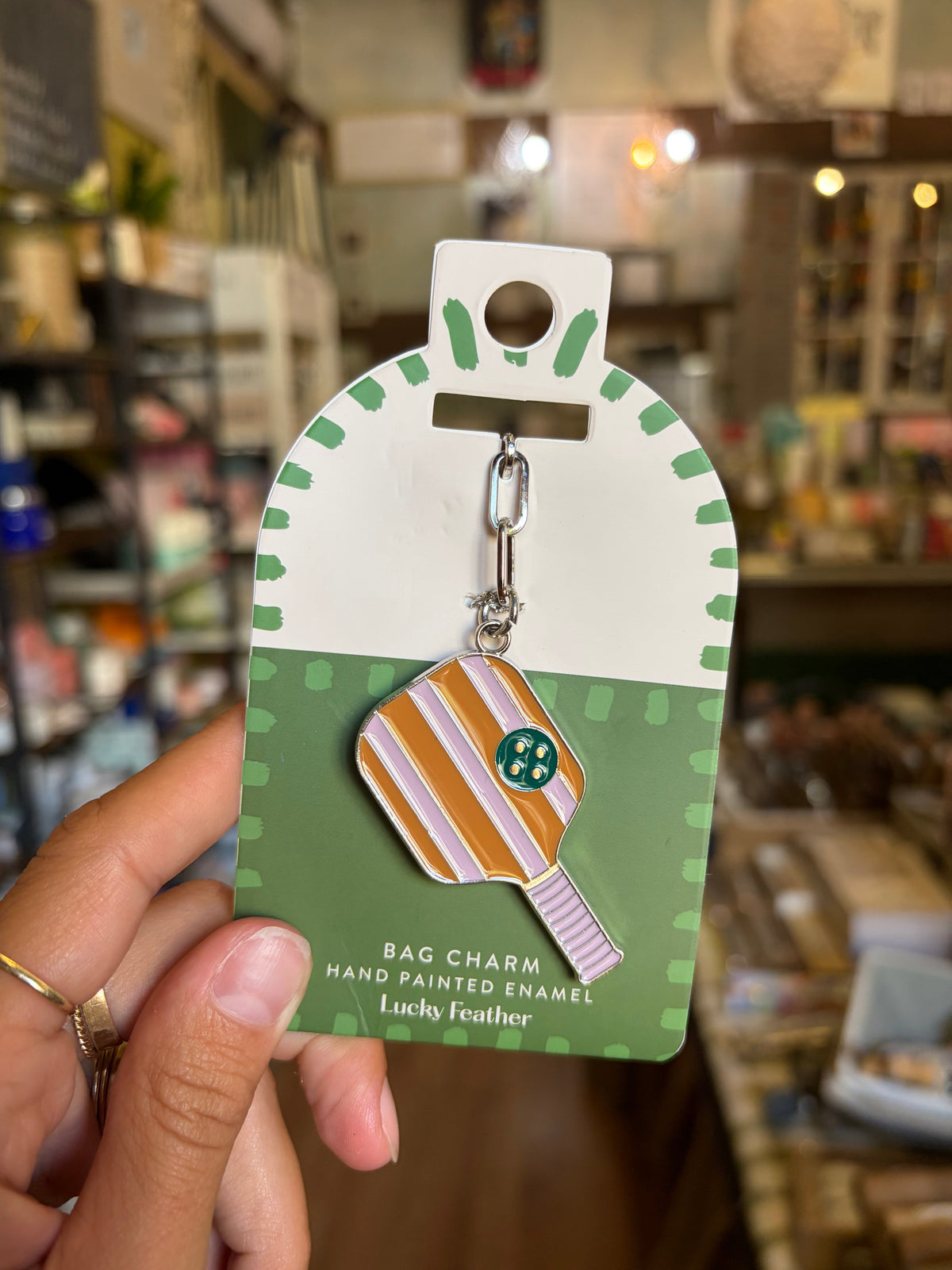 Bag Charm / Keychain - hand painted enamel