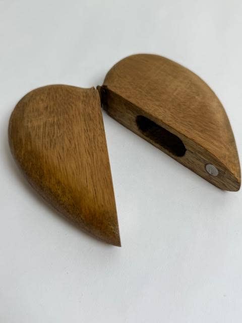 Wooden Heart Shaped Ring Box