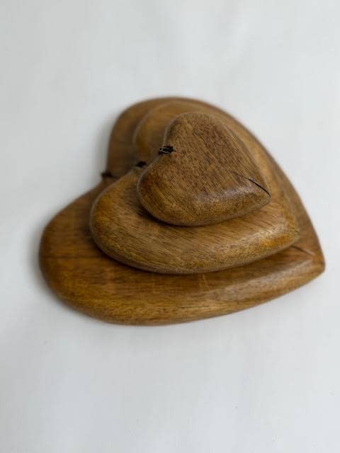 Wooden Heart Shaped Ring Box