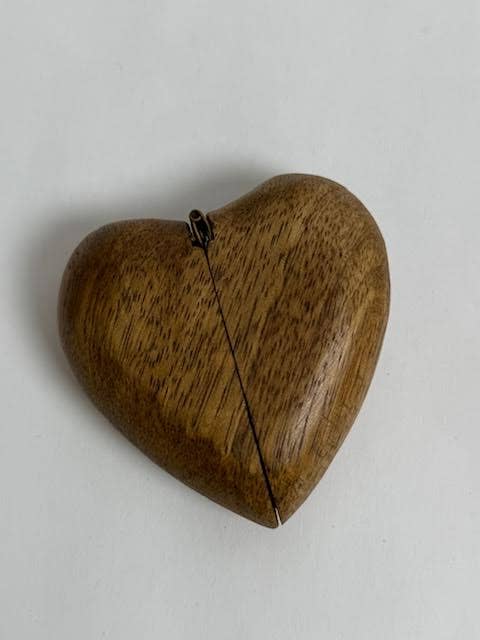 Wooden Heart Shaped Ring Box